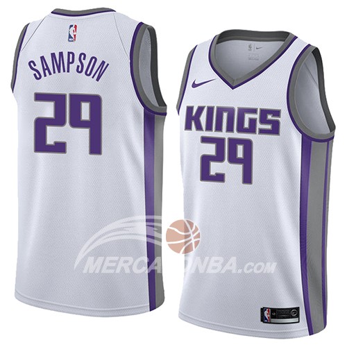 Maglia NBA Sacramento Kings Jakarr Sampson Association 2018 Bianco